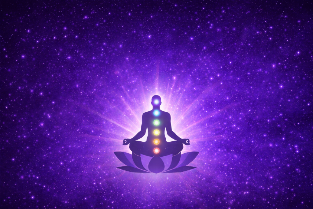 munfo reiki imagem base Ilustração representando a energia do Reiki e o equilíbrio dos chakras na prática meditativa